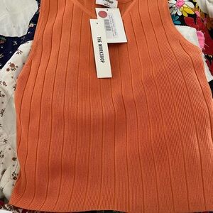 Workshop Republic Clothing Orange Ribbed Tank Top